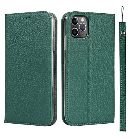 Funda de Cuero Cartera con Soporte Carcasa T11 para Apple iPhone 11 Pro Max Verde