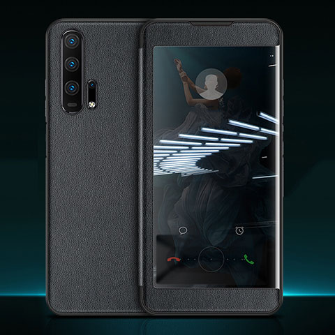 Funda de Cuero Cartera con Soporte Carcasa T11 para Huawei Honor 20 Pro Negro