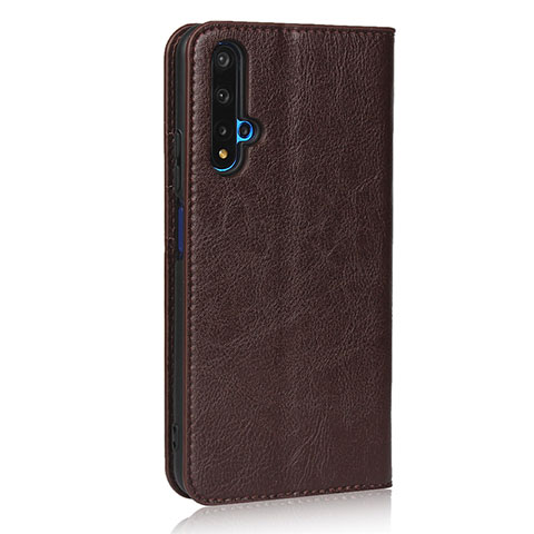 Funda de Cuero Cartera con Soporte Carcasa T11 para Huawei Honor 20S Marron