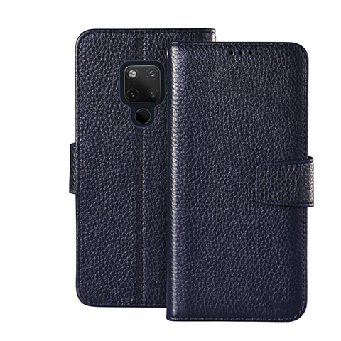 Funda de Cuero Cartera con Soporte Carcasa T11 para Huawei Mate 20 Azul