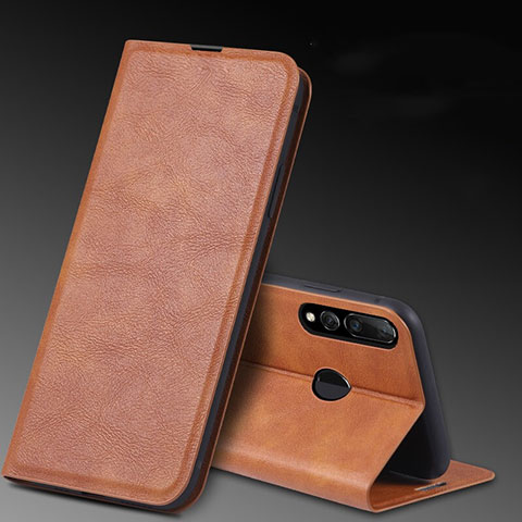 Funda de Cuero Cartera con Soporte Carcasa T11 para Huawei P Smart+ Plus (2019) Naranja