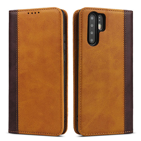 Funda de Cuero Cartera con Soporte Carcasa T11 para Huawei P30 Pro Naranja