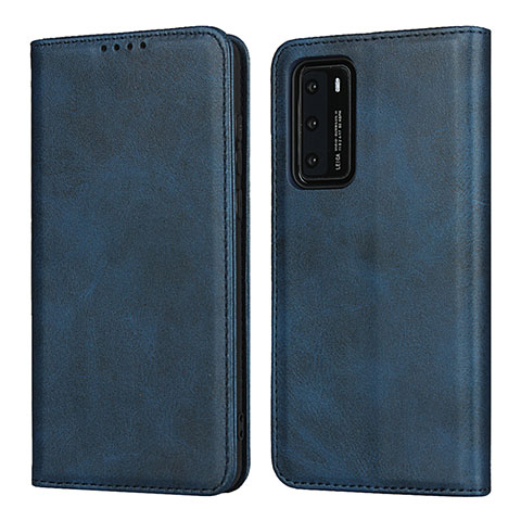 Funda de Cuero Cartera con Soporte Carcasa T11 para Huawei P40 Azul