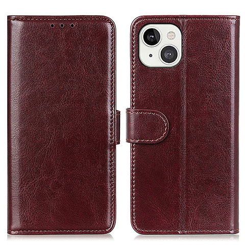 Funda de Cuero Cartera con Soporte Carcasa T12 para Apple iPhone 14 Plus Marron