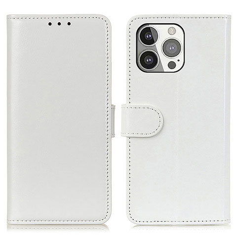 Funda de Cuero Cartera con Soporte Carcasa T12 para Apple iPhone 14 Pro Blanco