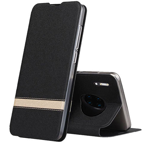 Funda de Cuero Cartera con Soporte Carcasa T12 para Huawei Mate 30 Negro