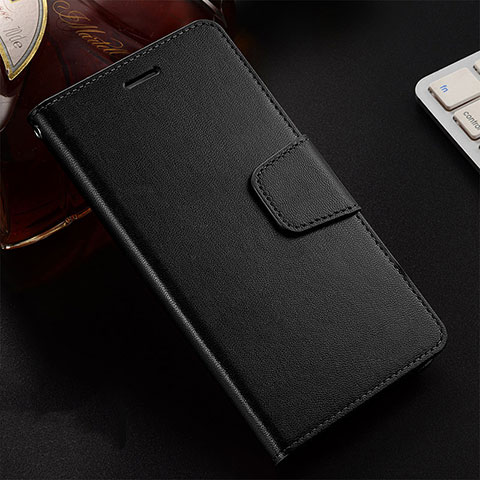 Funda de Cuero Cartera con Soporte Carcasa T12 para Huawei P Smart+ Plus (2019) Negro