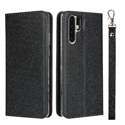 Funda de Cuero Cartera con Soporte Carcasa T12 para Huawei P30 Pro New Edition Negro