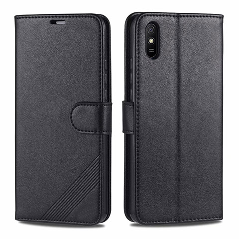 Funda de Cuero Cartera con Soporte Carcasa T12 para Xiaomi Redmi 9i Negro