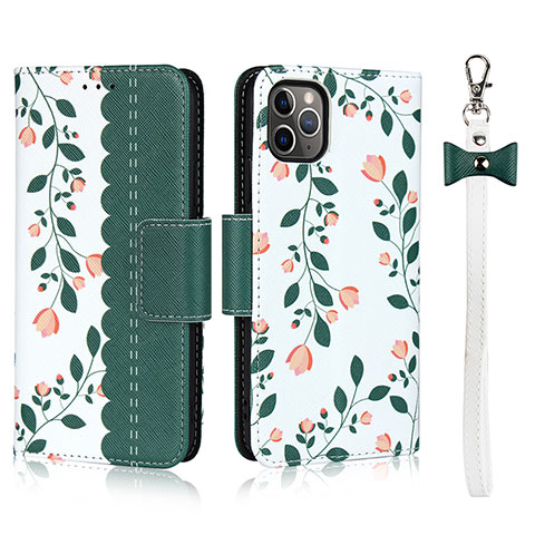 Funda de Cuero Cartera con Soporte Carcasa T14 para Apple iPhone 11 Pro Max Verde