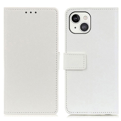 Funda de Cuero Cartera con Soporte Carcasa T14 para Apple iPhone 13 Blanco