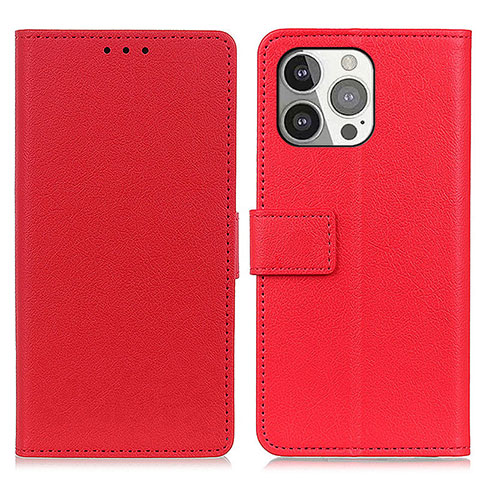 Funda de Cuero Cartera con Soporte Carcasa T14 para Apple iPhone 13 Pro Max Rojo