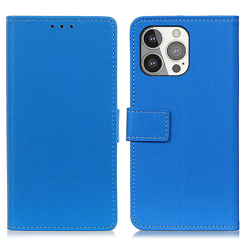 Funda de Cuero Cartera con Soporte Carcasa T14 para Apple iPhone 14 Pro Max Azul