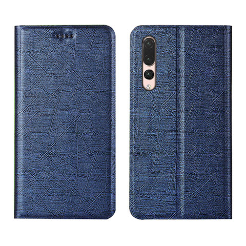 Funda de Cuero Cartera con Soporte Carcasa T14 para Huawei P20 Pro Azul