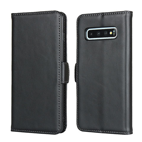 Funda de Cuero Cartera con Soporte Carcasa T14 para Samsung Galaxy S10 Plus Negro