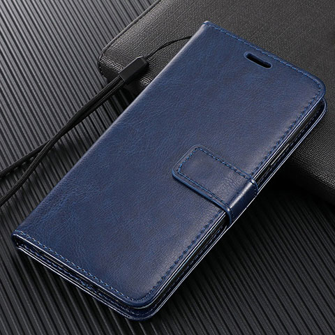 Funda de Cuero Cartera con Soporte Carcasa T14 para Xiaomi Mi Note 10 Pro Azul