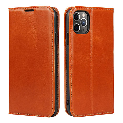 Funda de Cuero Cartera con Soporte Carcasa T15 para Apple iPhone 11 Pro Max Naranja