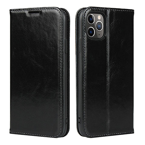 Funda de Cuero Cartera con Soporte Carcasa T15 para Apple iPhone 11 Pro Max Negro