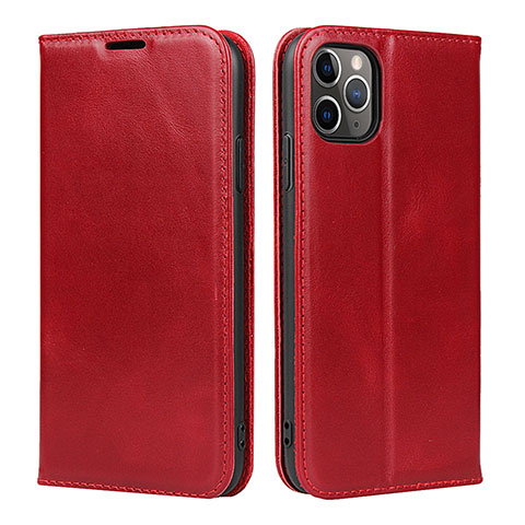 Funda de Cuero Cartera con Soporte Carcasa T15 para Apple iPhone 11 Pro Max Rojo