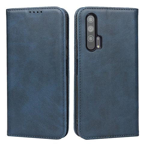 Funda de Cuero Cartera con Soporte Carcasa T15 para Huawei Honor 20 Pro Azul