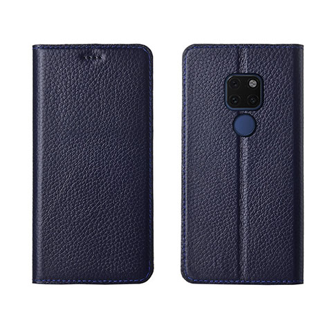 Funda de Cuero Cartera con Soporte Carcasa T15 para Huawei Mate 20 Azul