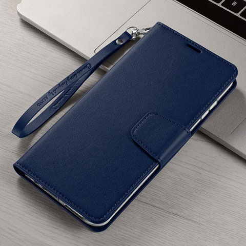 Funda de Cuero Cartera con Soporte Carcasa T15 para Xiaomi Mi Note 10 Azul