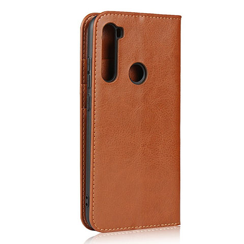 Funda de Cuero Cartera con Soporte Carcasa T15 para Xiaomi Redmi Note 8 (2021) Naranja