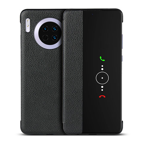 Funda de Cuero Cartera con Soporte Carcasa T16 para Huawei Mate 30 Pro 5G Negro