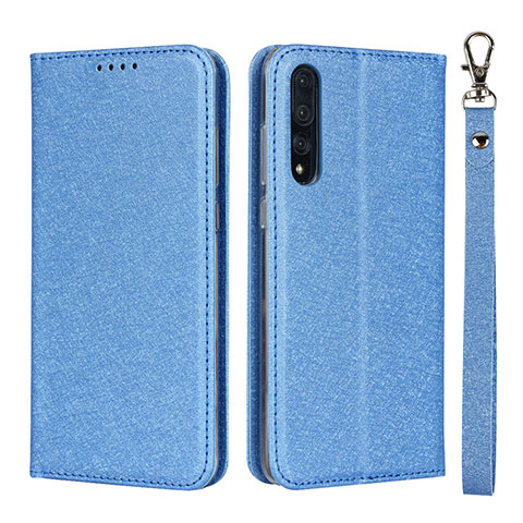 Funda de Cuero Cartera con Soporte Carcasa T16 para Huawei P20 Pro Azul