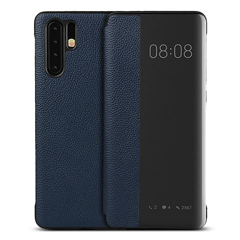 Funda de Cuero Cartera con Soporte Carcasa T16 para Huawei P30 Pro Azul