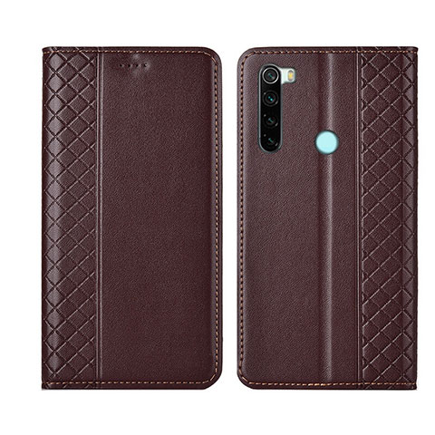 Funda de Cuero Cartera con Soporte Carcasa T16 para Xiaomi Redmi Note 8 (2021) Marron