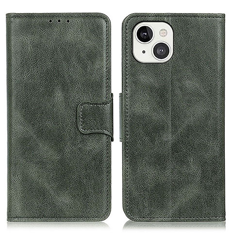 Funda de Cuero Cartera con Soporte Carcasa T17 para Apple iPhone 14 Verde