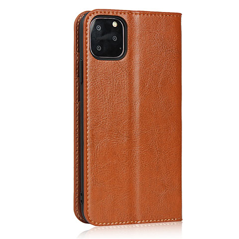 Funda de Cuero Cartera con Soporte Carcasa T18 para Apple iPhone 11 Pro Max Naranja