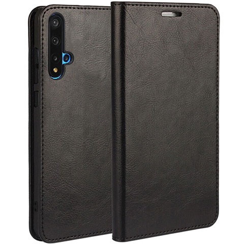 Funda de Cuero Cartera con Soporte Carcasa T18 para Huawei Honor 20 Negro