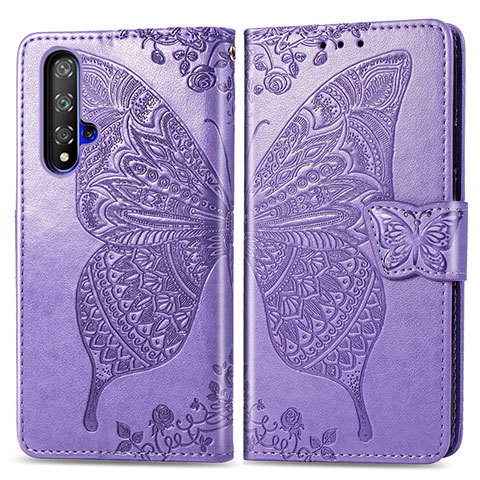 Funda de Cuero Cartera con Soporte Carcasa T19 para Huawei Honor 20S Morado