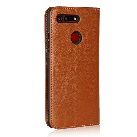 Funda de Cuero Cartera con Soporte Carcasa T19 para Huawei Honor V20 Naranja