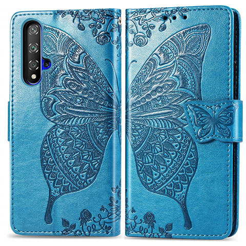 Funda de Cuero Cartera con Soporte Carcasa T19 para Huawei Nova 5T Azul