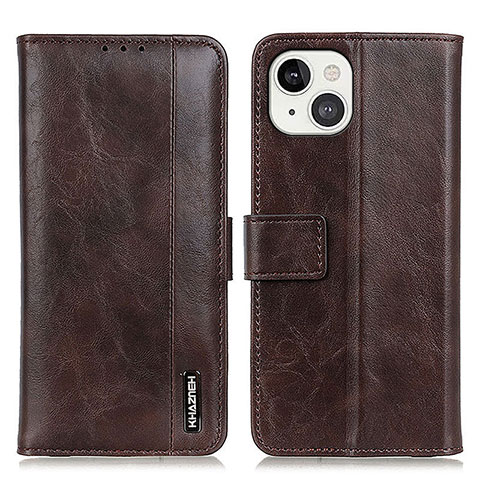 Funda de Cuero Cartera con Soporte Carcasa T20 para Apple iPhone 13 Marron