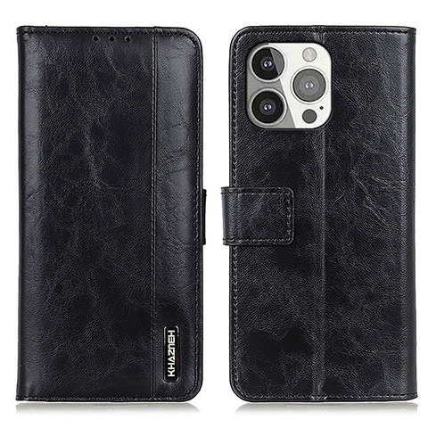 Funda de Cuero Cartera con Soporte Carcasa T20 para Apple iPhone 14 Pro Negro