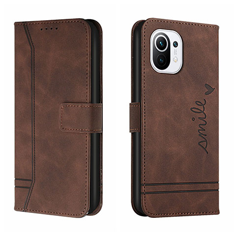 Funda de Cuero Cartera con Soporte Carcasa T22 para Xiaomi Mi 11 Lite 5G NE Marron