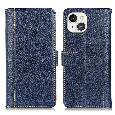 Funda de Cuero Cartera con Soporte Carcasa T23 para Apple iPhone 13 Azul