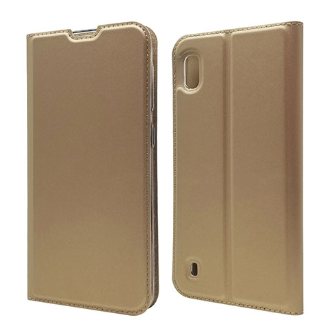 Funda de Cuero Cartera con Soporte Carcasa U01 para Samsung Galaxy A10 Oro