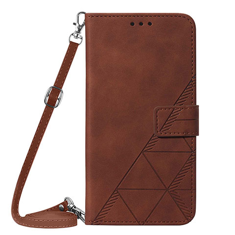 Funda de Cuero Cartera con Soporte Carcasa Y01B para Apple iPhone 13 Pro Max Marron