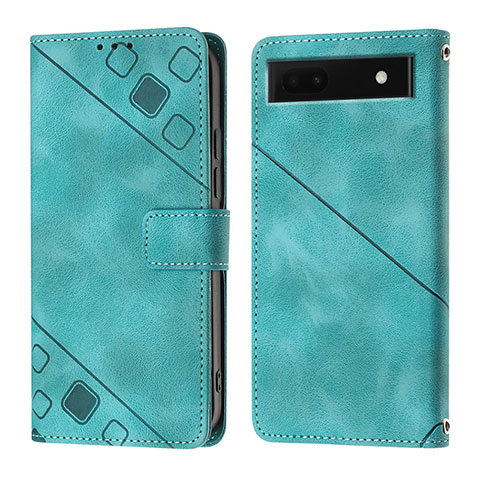 Funda de Cuero Cartera con Soporte Carcasa Y01B para Google Pixel 6a 5G Verde