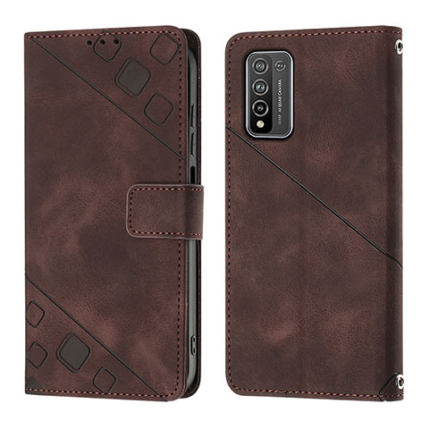 Funda de Cuero Cartera con Soporte Carcasa Y01B para Huawei Honor 10X Lite Marron