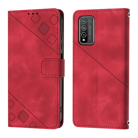 Funda de Cuero Cartera con Soporte Carcasa Y01B para Huawei Honor 10X Lite Rojo