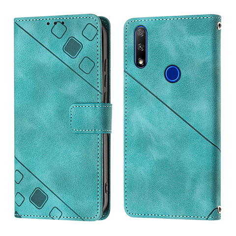 Funda de Cuero Cartera con Soporte Carcasa Y01B para Huawei Honor 9X Verde