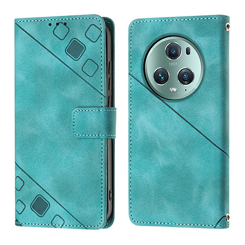 Funda de Cuero Cartera con Soporte Carcasa Y01B para Huawei Honor Magic5 Pro 5G Verde