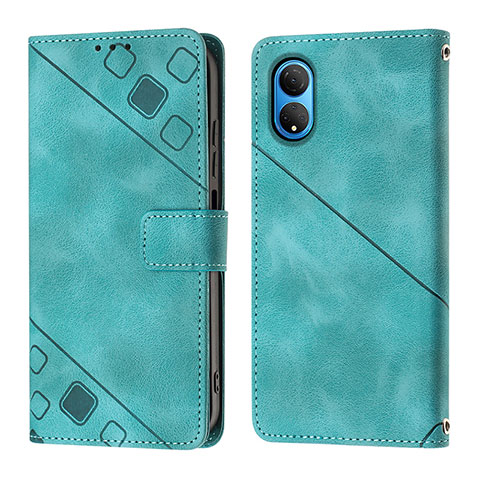 Funda de Cuero Cartera con Soporte Carcasa Y01B para Huawei Honor X7 Verde