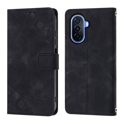 Funda de Cuero Cartera con Soporte Carcasa Y01B para Huawei Nova Y70 Plus Negro